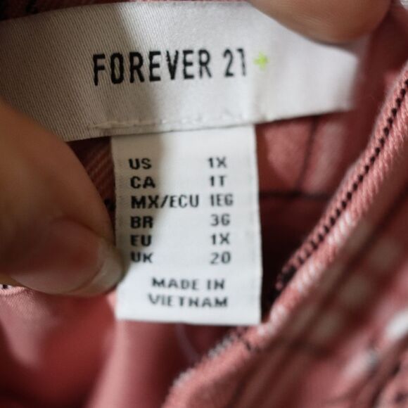 Forever 21 Plus Pink Plaid Mini Dress 1X - Picture 9 of 11